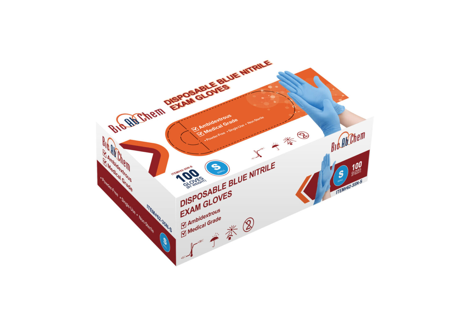 A box of blue nitrile exam gloves.