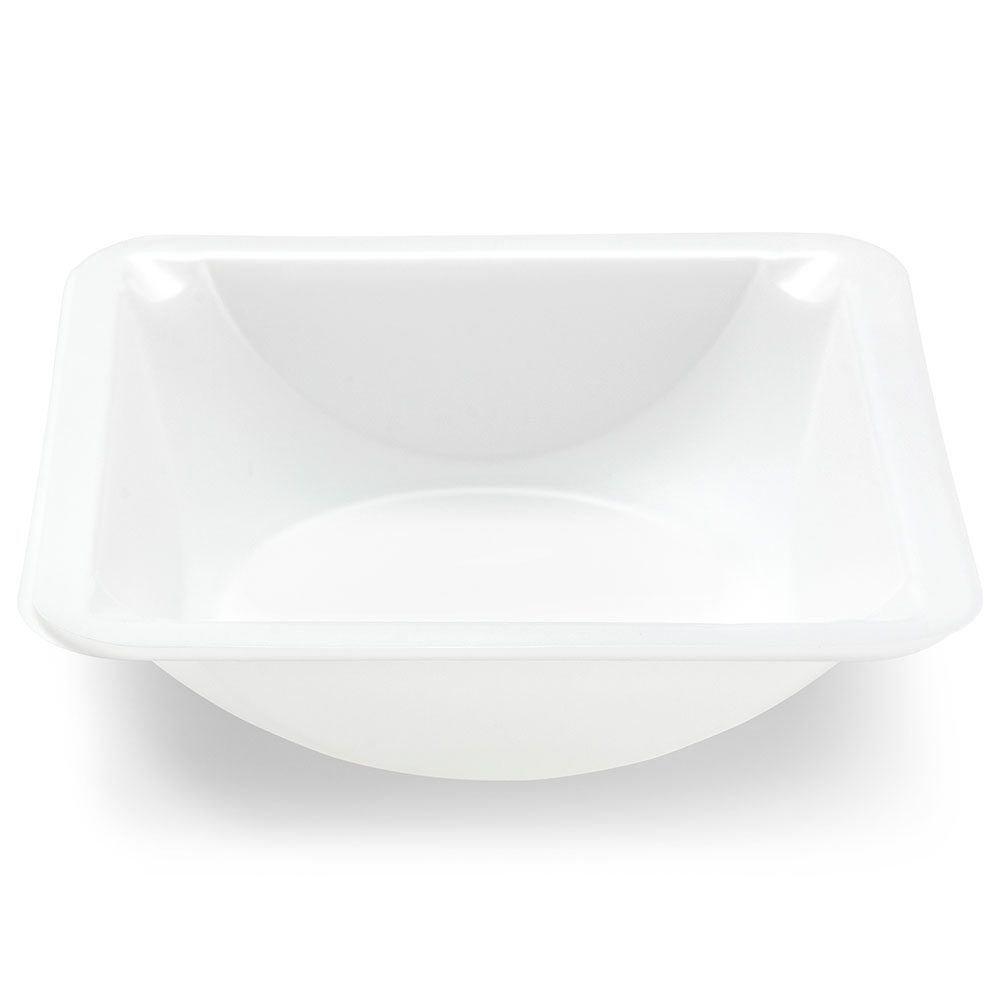 A white bowl with a square shape.