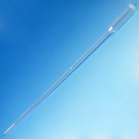 A clear plastic tube with a long handle.