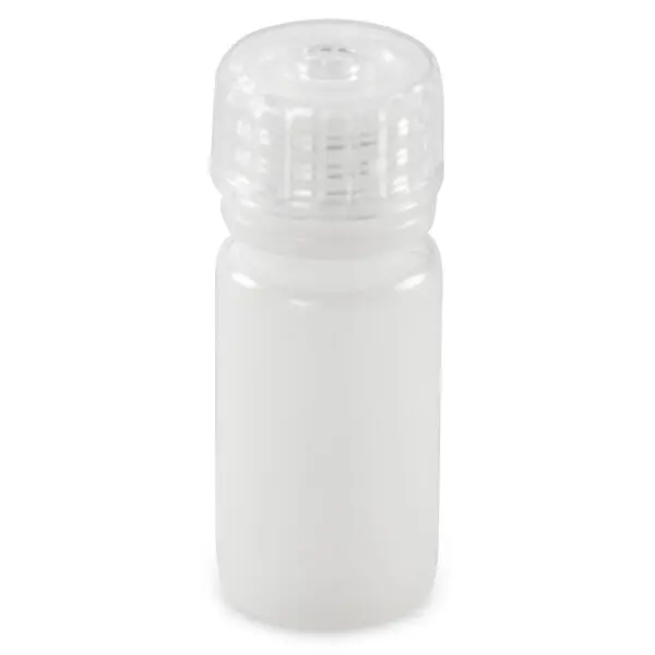 A white bottle with a cap on top of it.