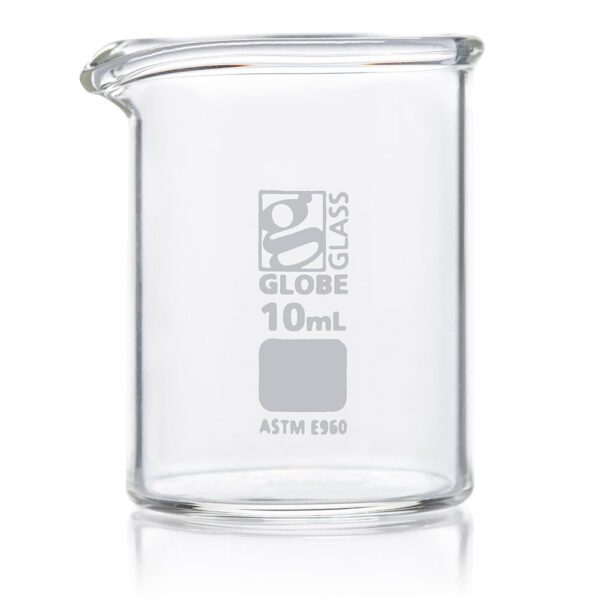 A glass beaker with the label " globe class ".