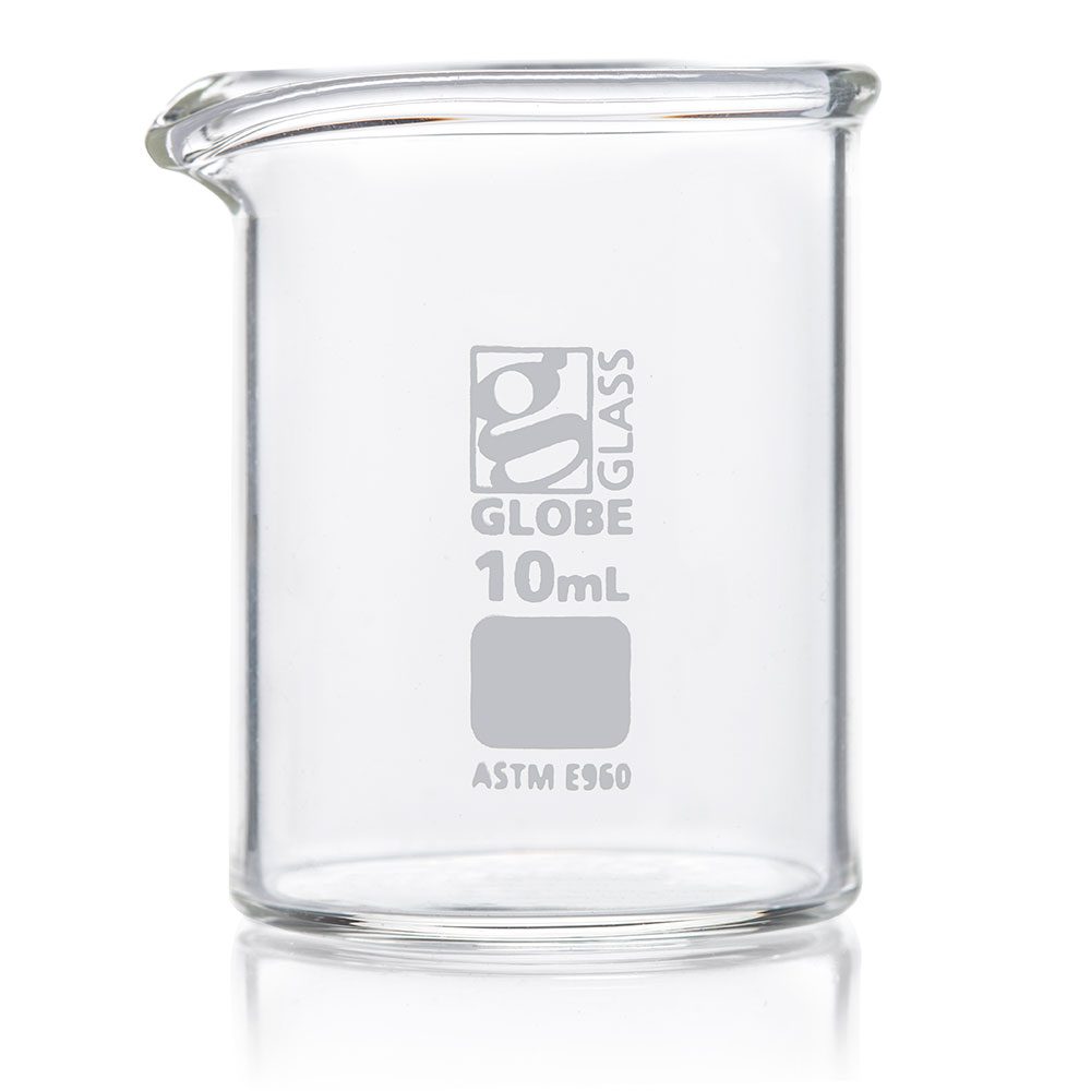 A glass beaker with the label " globe class ".